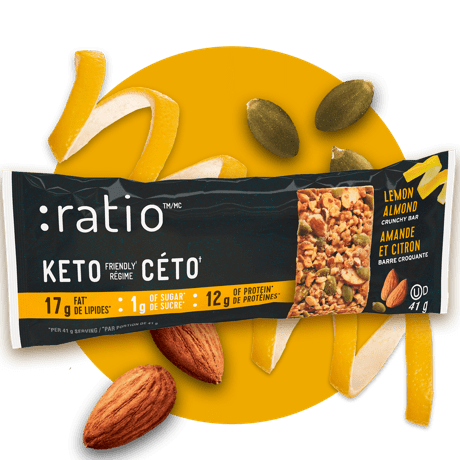 Ratio: Barre croquante au citron et aux amandes